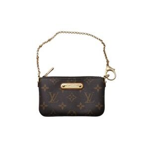 Louis Vuitton Pochette Mila Monogram Chain Handbag Brown